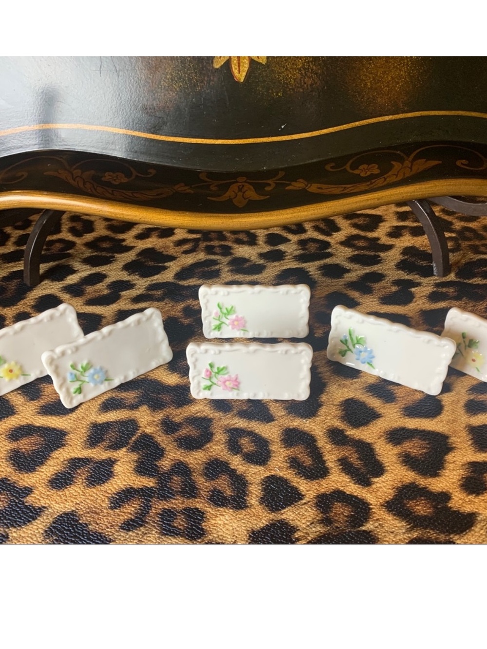 6 vintage Porcelain Place Setting Stands